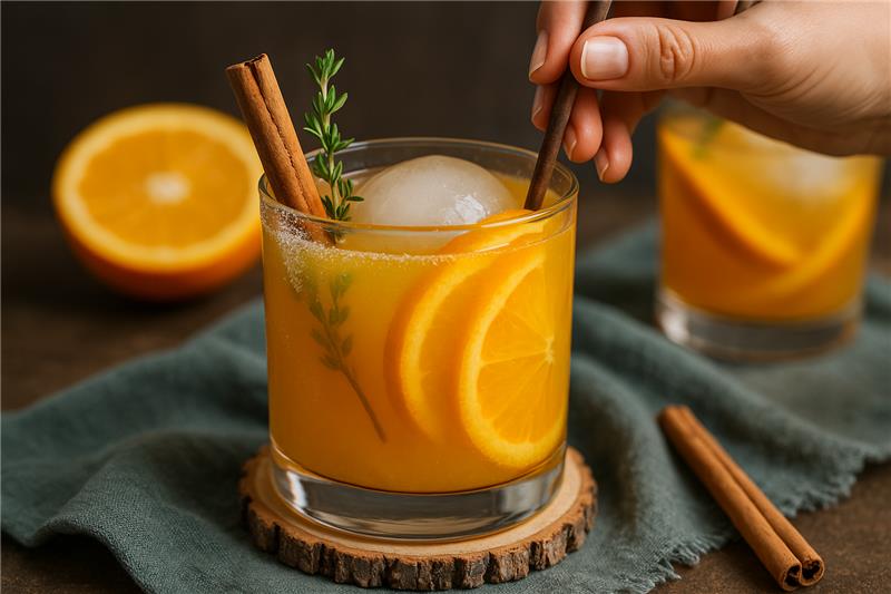 Cinnamon-Spiced Orange & Thyme Mocktail – Organic Way LLC