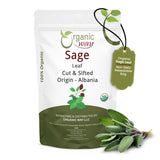 Sage Leaf Cut & Sifted (Salvia officinalis) | Herbal Tea - European Wild-Harvest | Kosher Certified | Raw, Non GMO & Gluten Free | USDA Certified | Origin - Albania
