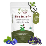 Dried Blue Butterfly Pea Flowers | Vegan, Non GMO & Gluten Free | USDA Certified | Raw from India