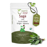 Sage Leaf Cut & Sifted (Salvia officinalis) | Herbal Tea - European Wild-Harvest | Kosher Certified | Raw, Non GMO & Gluten Free | USDA Certified | Origin - Albania