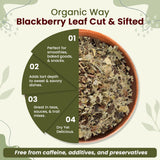 Blackberry Leaf (Rubus fruticosus) Cut & Sifted - Herbal Tea | European Wild-Harvest |  Kosher Certified | Non GMO & Gluten Free | USDA Certified | Origin - Albania