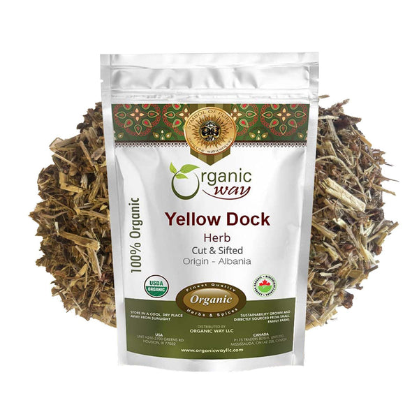 Yellow Dock Herb Cut and Sifted - European Wild-Harvest | Kosher Certified | Vegan, Non GMO & Gluten Free | USDA Certified | Origin - Albania