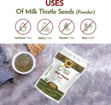 Milk Thistle Seeds Powder (Silybum Marianum) | European Wild-Harvest | Kosher Certified | Vegan, Non GMO & Gluten Free | USDA Certified | Origin - Albania