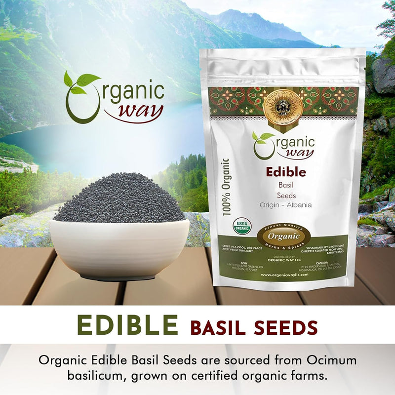 Edible Basil Seeds | Sabja Seeds Rich in Fibers | Kosher Certified | Origin Albania
