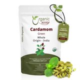 Green Cardamom Whole Pods, Hari Elaichi (Elettaria cardamomum) - Kosher & USDA Certified | Vegan, Non-GMO & Gluten Free | Resealable Bag | Adds Flavour | 100% Raw from India