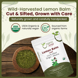 Lemon Balm Leaf Cut & Sifted (Melissa officinalis) - Herbal Tea | Kosher Certified | Vegan | Raw, Non GMO & Gluten Free | USDA Certified | Origin - Albania