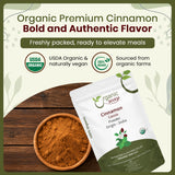 Premium Cinnamon Cassia Powder (Cinnamomum cassia) - Adds Flavour & Aroma | Kosher Certified | Vegan | Raw, Non GMO & Gluten Free | USDA Certified | Origin - India