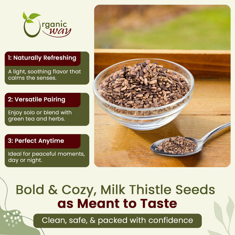 Whole Milk Thistle Seeds (Silybum marianum) - European Wild-Harvest, Kosher Certified, Vegan, Non GMO & Gluten Free, USDA Certified, Origin - Albania