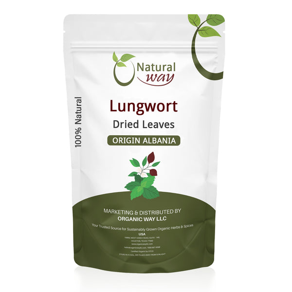 Natural Lungwort Dried Leaves Cut & Sifted (Pulmonaria Officinalis) | Kosher Certified | Raw, Vegan, Non GMO & Gluten Free | USDA Certified | Origin - Albania