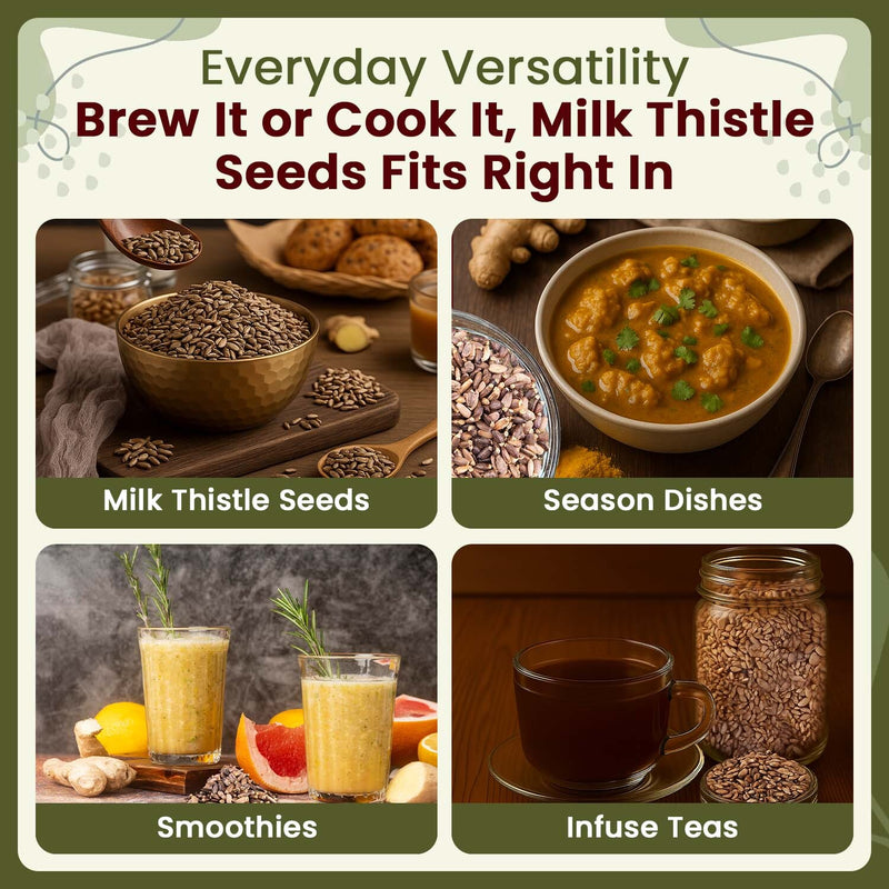 Whole Milk Thistle Seeds (Silybum marianum) - European Wild-Harvest, Kosher Certified, Vegan, Non GMO & Gluten Free, USDA Certified, Origin - Albania