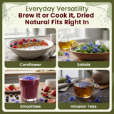 Natural Cornflower Blue Petals - Herbal Tea | European Wild-Harvest | Kosher & USDA Certified | Vegan, Non-GMO & Gluten Free | Raw from Albania