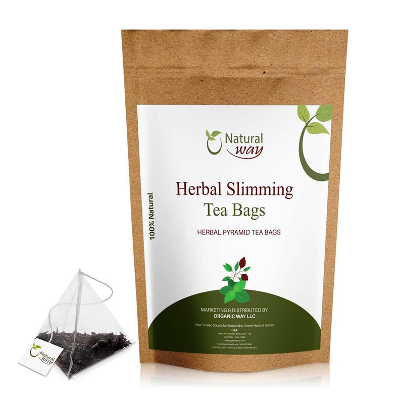 Herbal Slimming Pyramid Tea Bags | Herbal Blend for Natural Cleansing & Balanced Lifestyle | Herbal Slimming Pyramid Tea Bags | Caffeine Free 100% Natural Ingredients | ECO Conscious Tea Bags