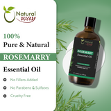 Natural Way Rosemary Essential Oil | Pure Aromatherapy Oil for Diffusers, Hair Growth, Skin, Scalp Care, Massage | Refreshing Hair Oil for Women & Men | Organic Essential Oil for Diffuser | 4 Fl Oz (120 mL)