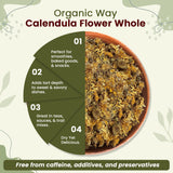 Dried Calendula Flower (Marigold Flower) Herbal Tea - European Wild-Harvest | Kosher Certified | USDA Certified | Origin - Albania