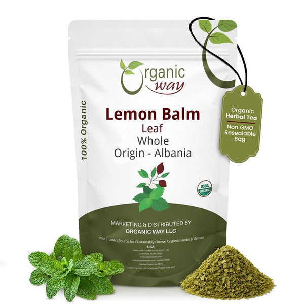 Lemon Balm Leaf Whole (Melissa officinalis) - Herbal Tea | Kosher Certified | Vegan | Raw, Non GMO & Gluten Free | USDA Certified | Origin - Albania