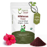 Dried Hibiscus Flower Cut & Sifted (Hibiscus rosa-sinensis) | Herbal Tea | Kosher Certified | Raw, Vegan, Non GMO & Gluten Free | USDA Certified | Origin - India