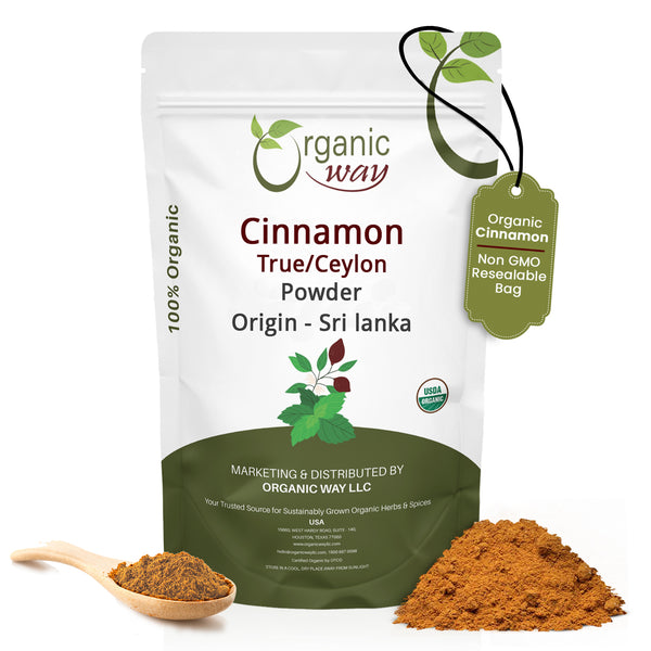 True Ceylon Cinnamon Powder | Kosher Certified | Raw, Vega, Non-GMO & Gluten Free | Freshly Grounded Premium Cinnamon | Resealable Bag | Pure Sri Lanka Cinnamon