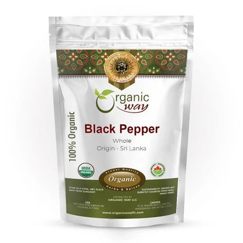 Whole Black Pepper (Black Tellicherry Peppercorn) - Grinder Refill | Adds Flavour | Kosher Certified | Non GMO & Gluten Free | USDA Certified | Origin - India