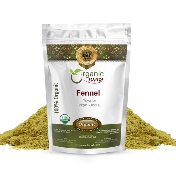 Fennel Seed Powder (Foeniculum vulgare) - Improve Digestion | Kosher Certified | Raw, Vegan, Non GMO & Gluten Free | USDA Certified | Origin - India