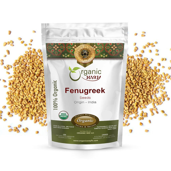 Fenugreek / Methi Seeds Whole (Trigonella Foenum) - Kosher & USDA Certified | Vegan, Non-GMO & Gluten Free | Tested for Heavy Metal and Purity | 100% Raw from India